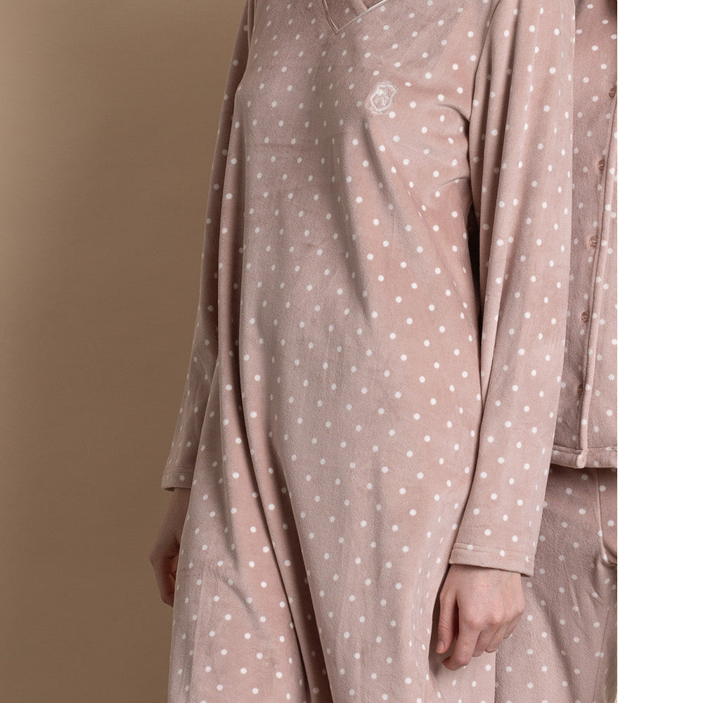 Camicia da notte invernale Donna in Velour Admas 61310 Admas