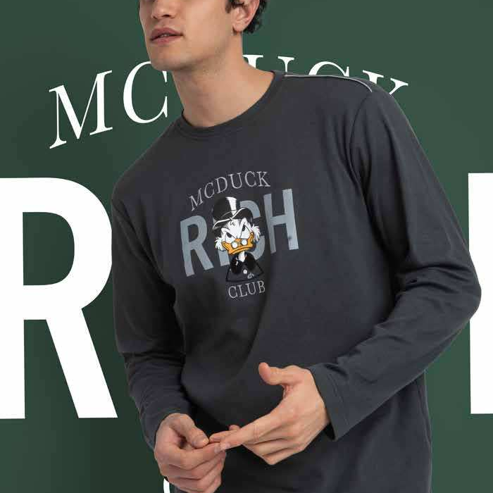 Pigiama Uomo invernale Disney caldo cotone Paperone 63229 Disney