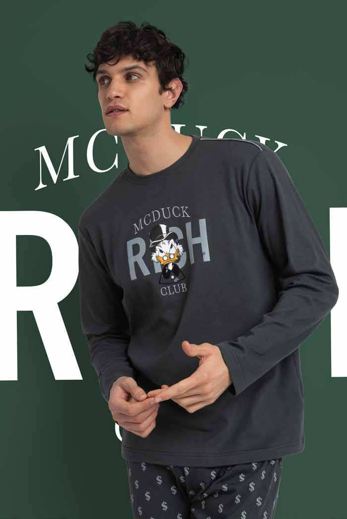 Pigiama Uomo invernale Disney caldo cotone Paperone 63229 Disney