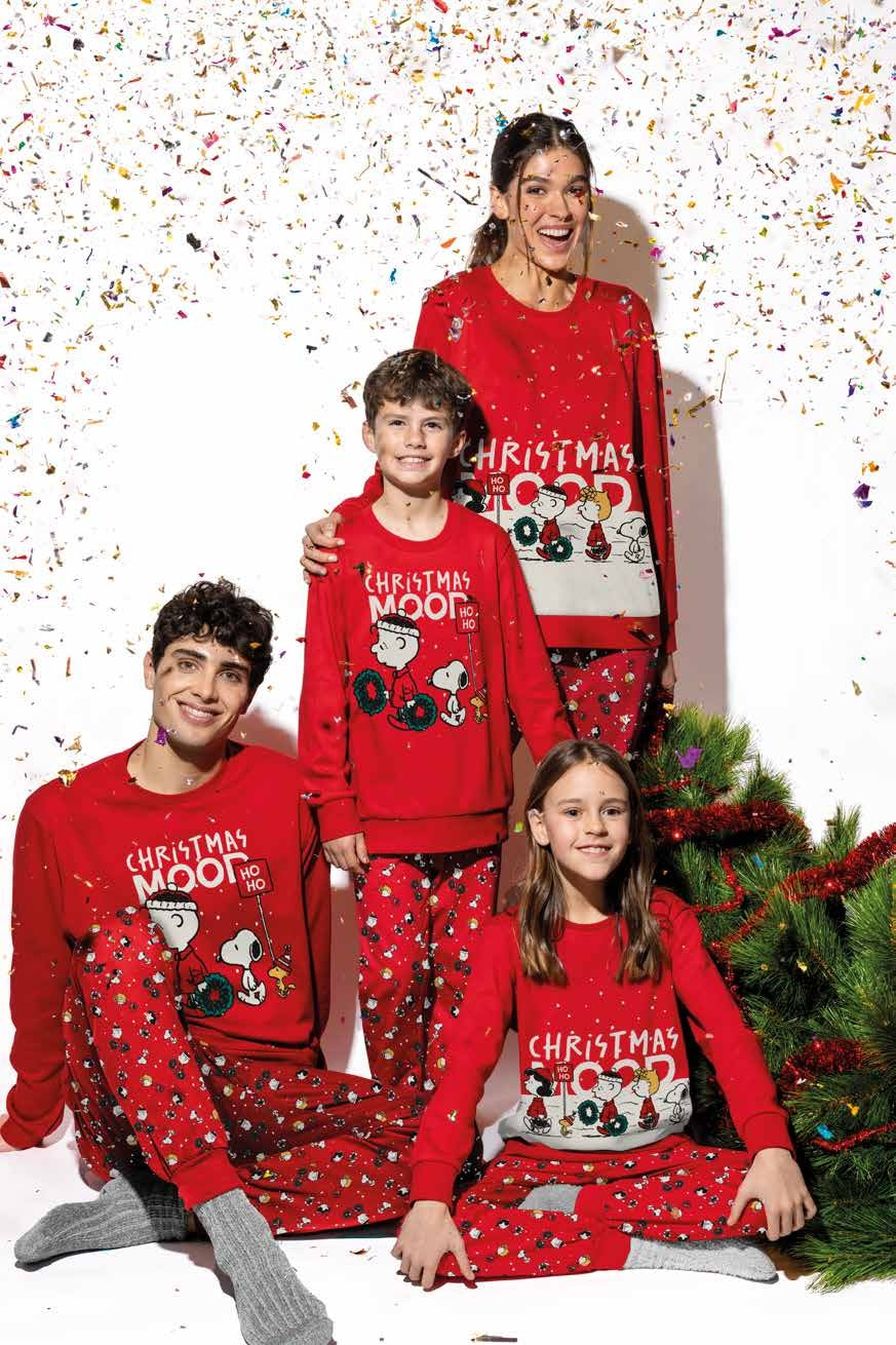 Pigiama Natalizio Snoopy Family coordinato Uomo Donna Bimbo Bimba art 63018 63465 Disney