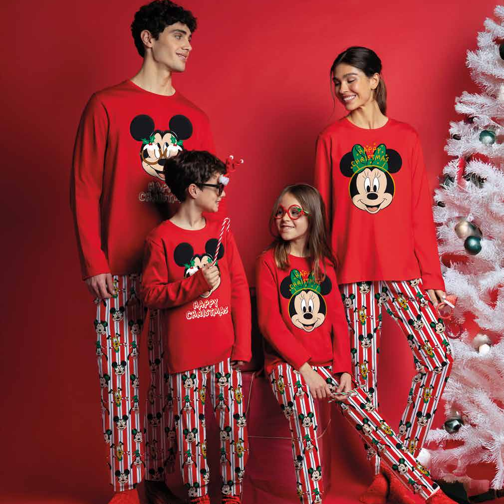 Pigiama Natalizio Disney Family coordinato Uomo Donna Bimbo Bimba art 63685 63920 Disney