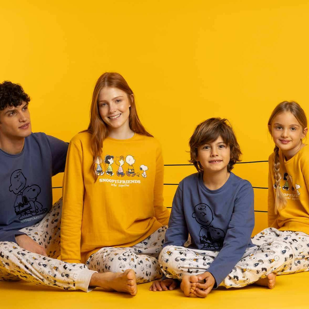 Pigiama invernale Family Uomo Donna Bimbo Bimba art Snoopy 63015 63429 Admas
