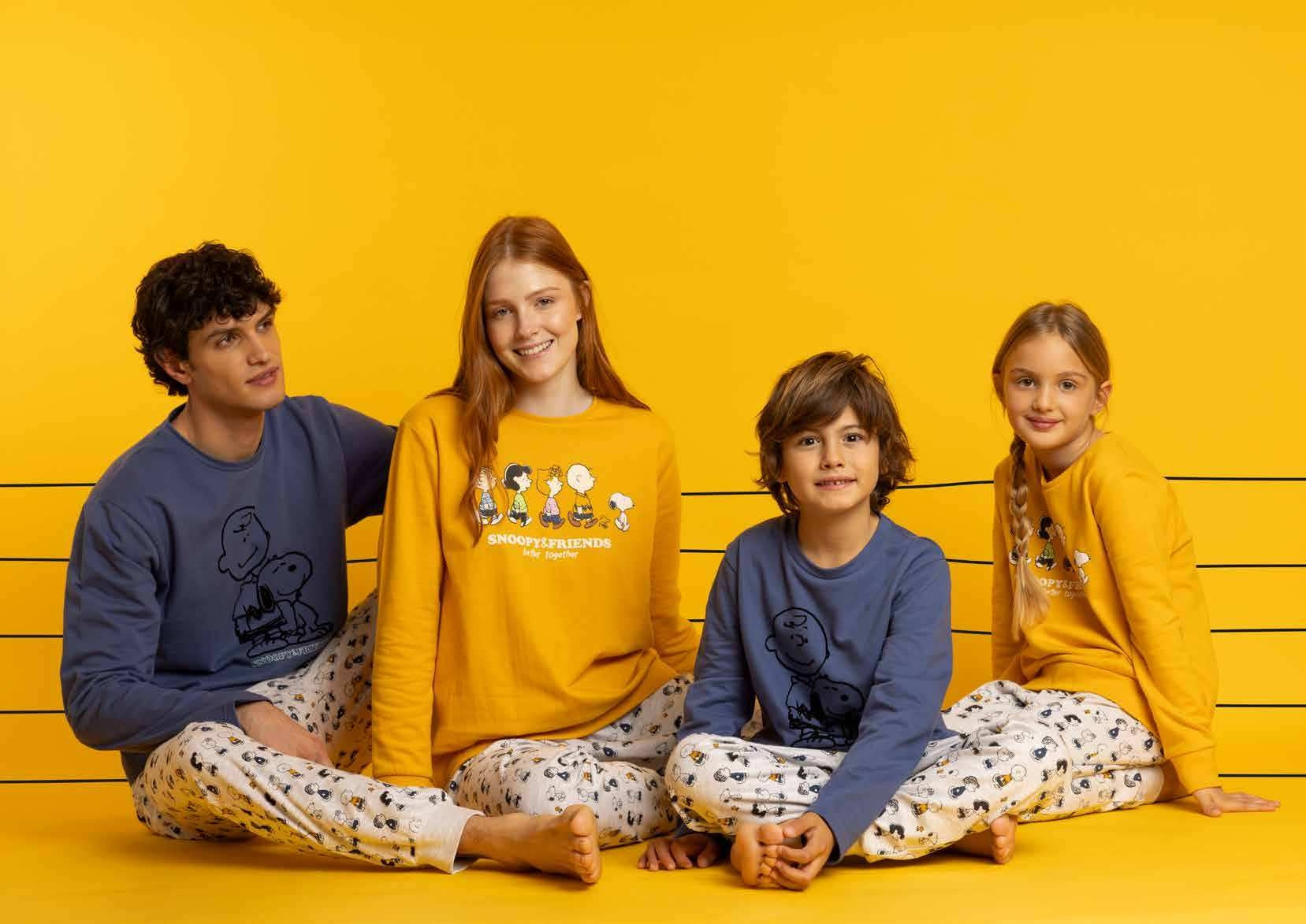 Pigiama invernale Family Uomo Donna Bimbo Bimba art Snoopy 63015 63429 Admas