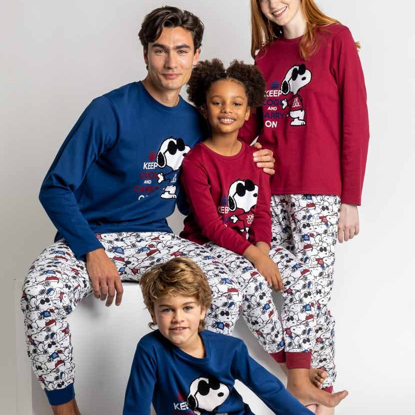 Pigiama invernale Family Uomo Donna Bimbo Bimba art Snoopy 62012 62448 Admas