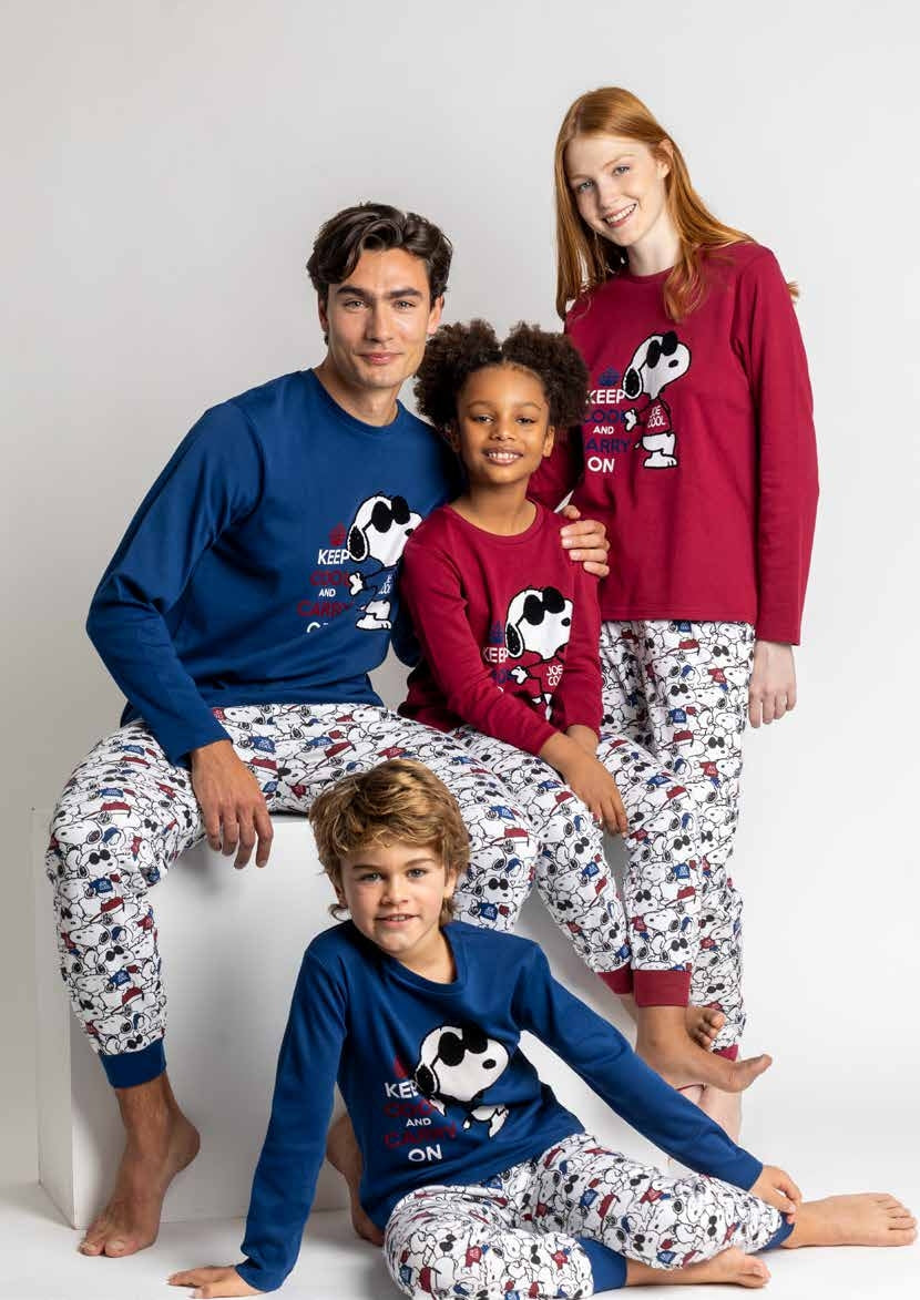 Pigiama invernale Family Uomo Donna Bimbo Bimba art Snoopy 62012 62448 Admas
