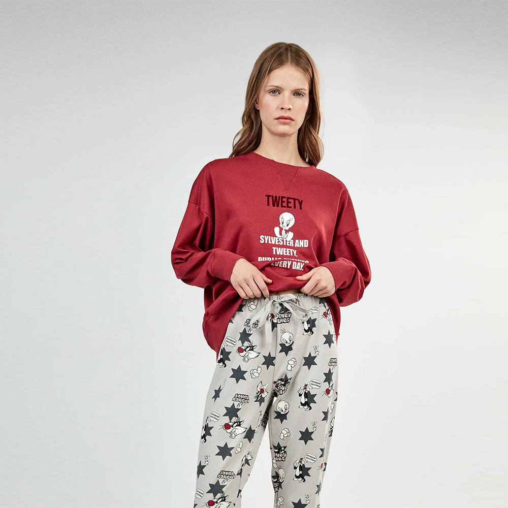 Pigiama Donna Looney Tunes stampa Tweety Gisela