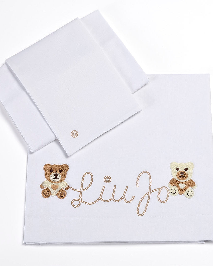 Liu jo Baby Completo 3 pezzi lenzuola Culla (passeggino) art Bear L J Liu Jo