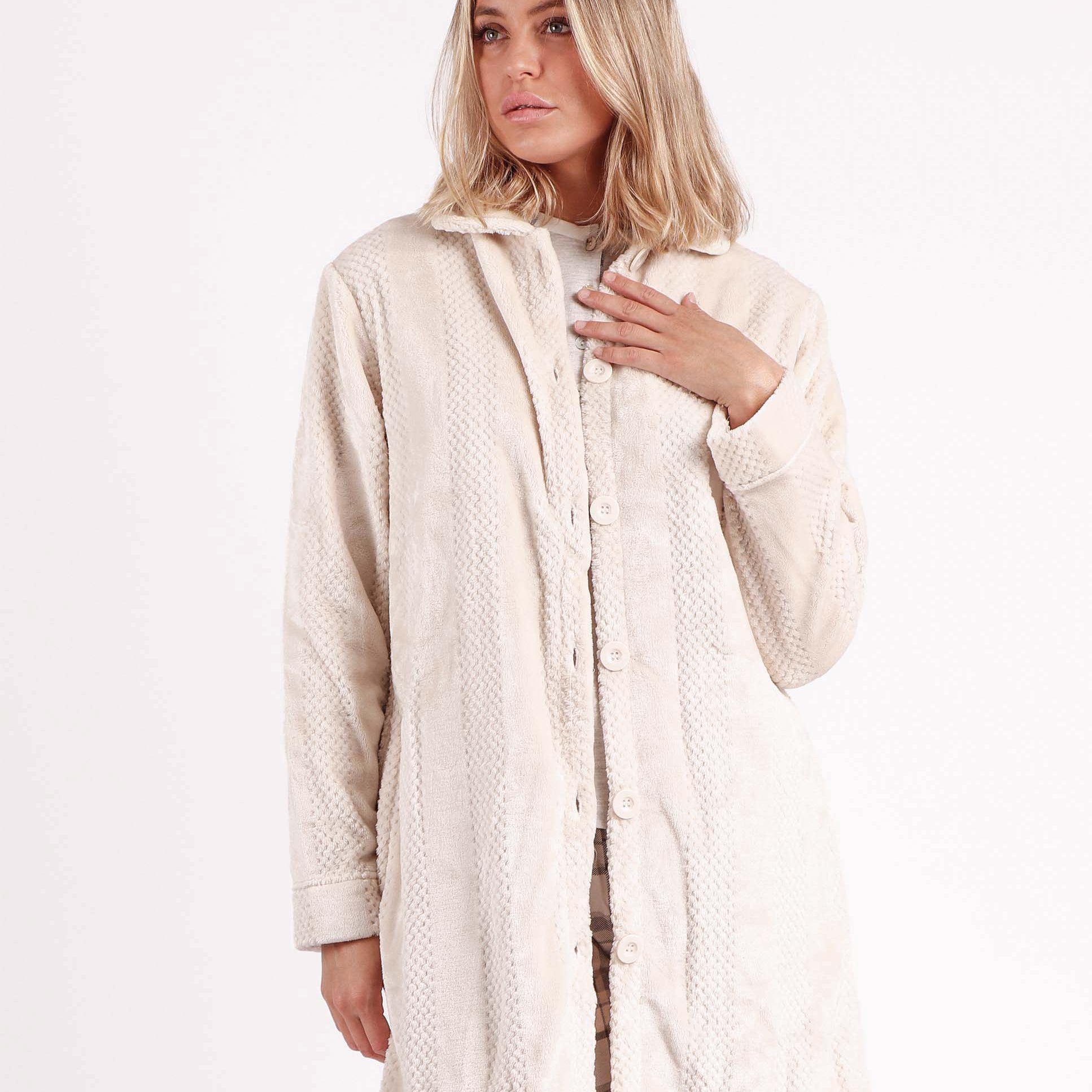 Admas Vestaglia invernale Donna in Coral - 57414 panna Admas