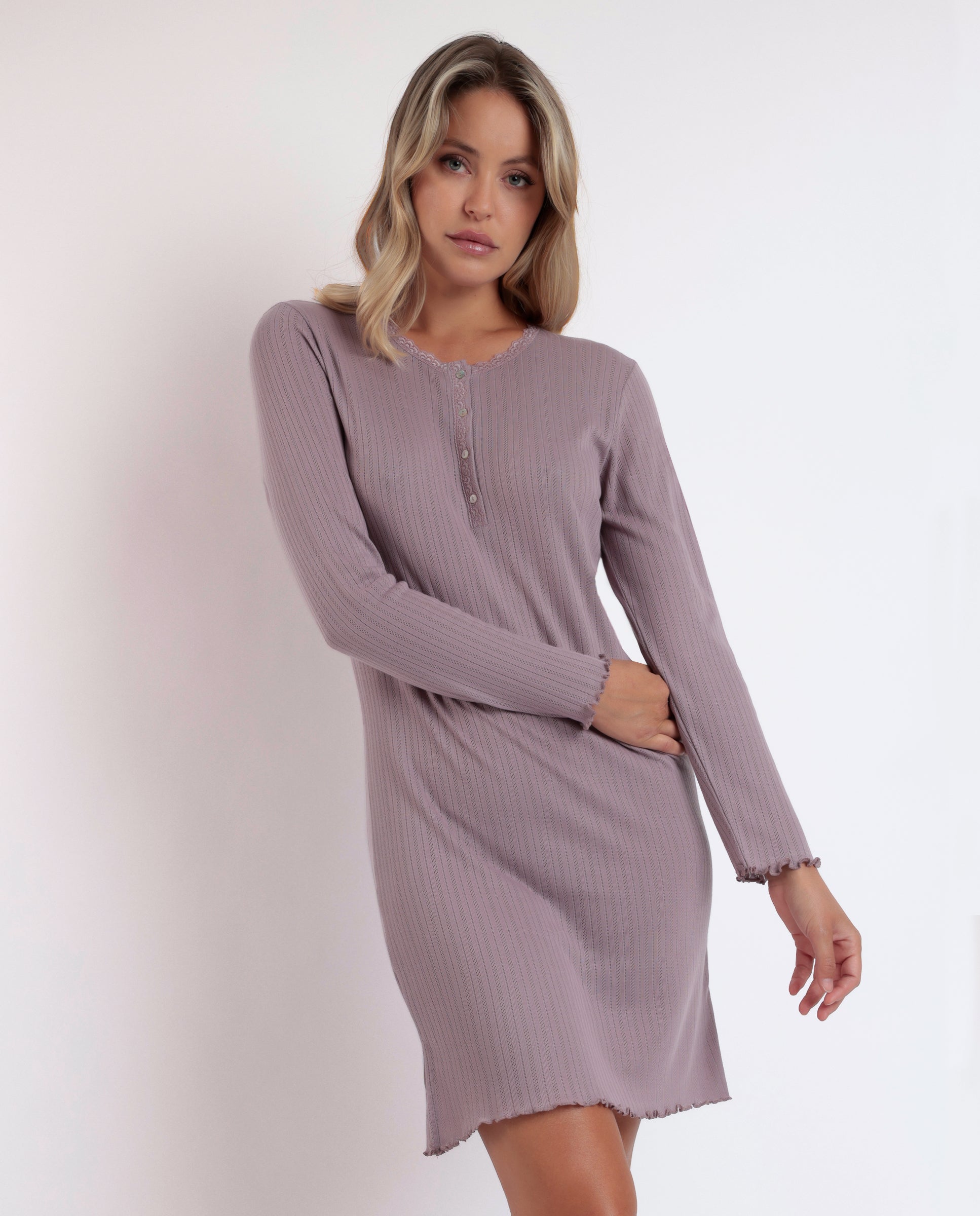 Camicia da notte Donna in viscosa Admas 61304 rosa Admas