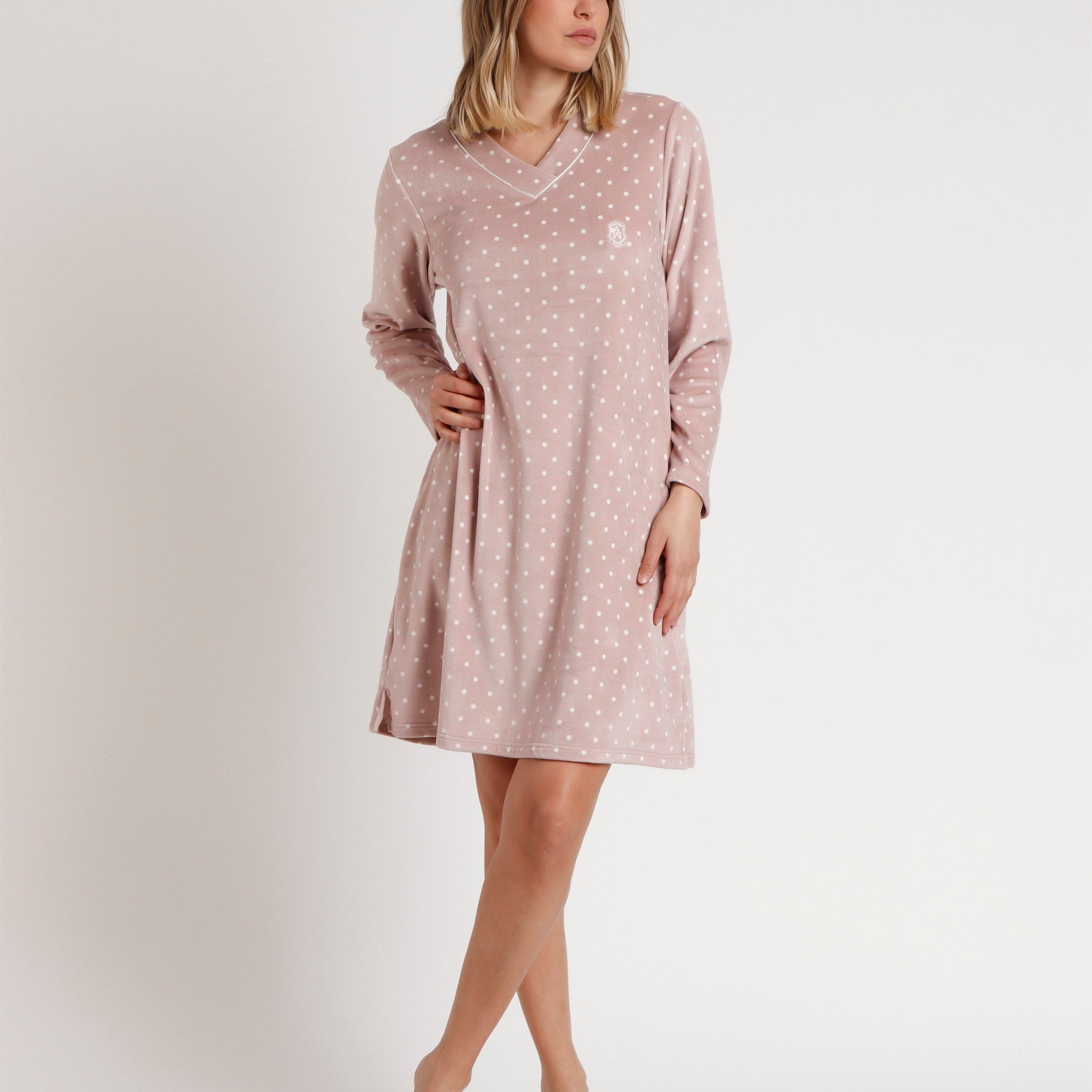 Camicia da notte invernale Donna in Velour Admas 61310 Admas