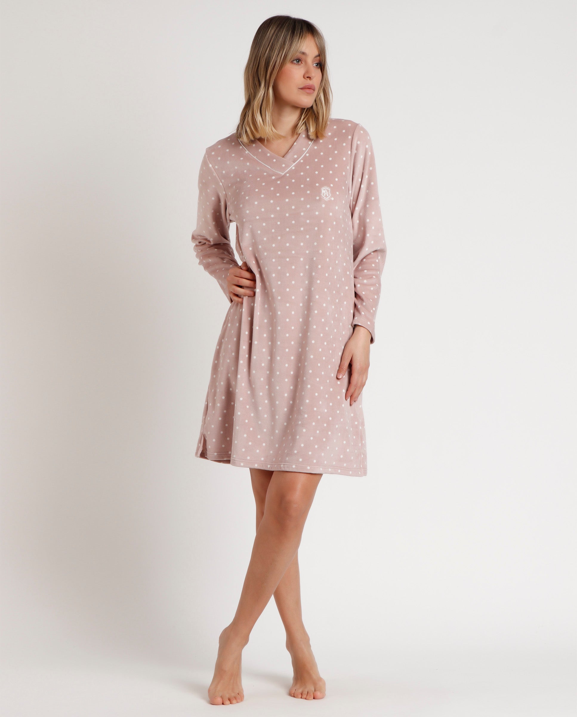 Camicia da notte invernale Donna in Velour Admas 61310 Admas