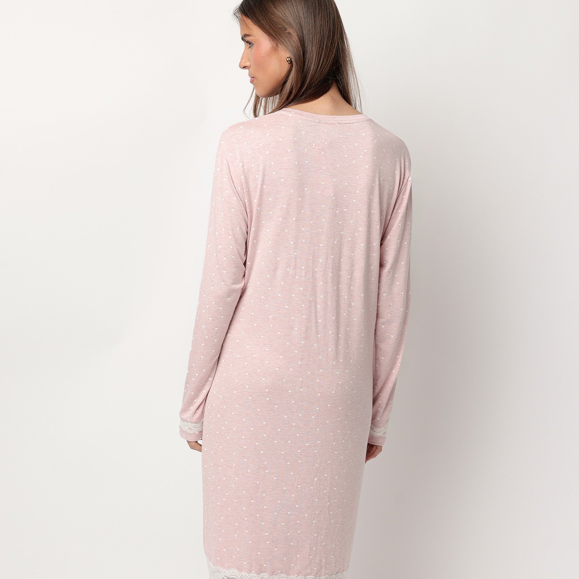 Camicia da notte invernale Donna in viscosa aperta 61446 Admas