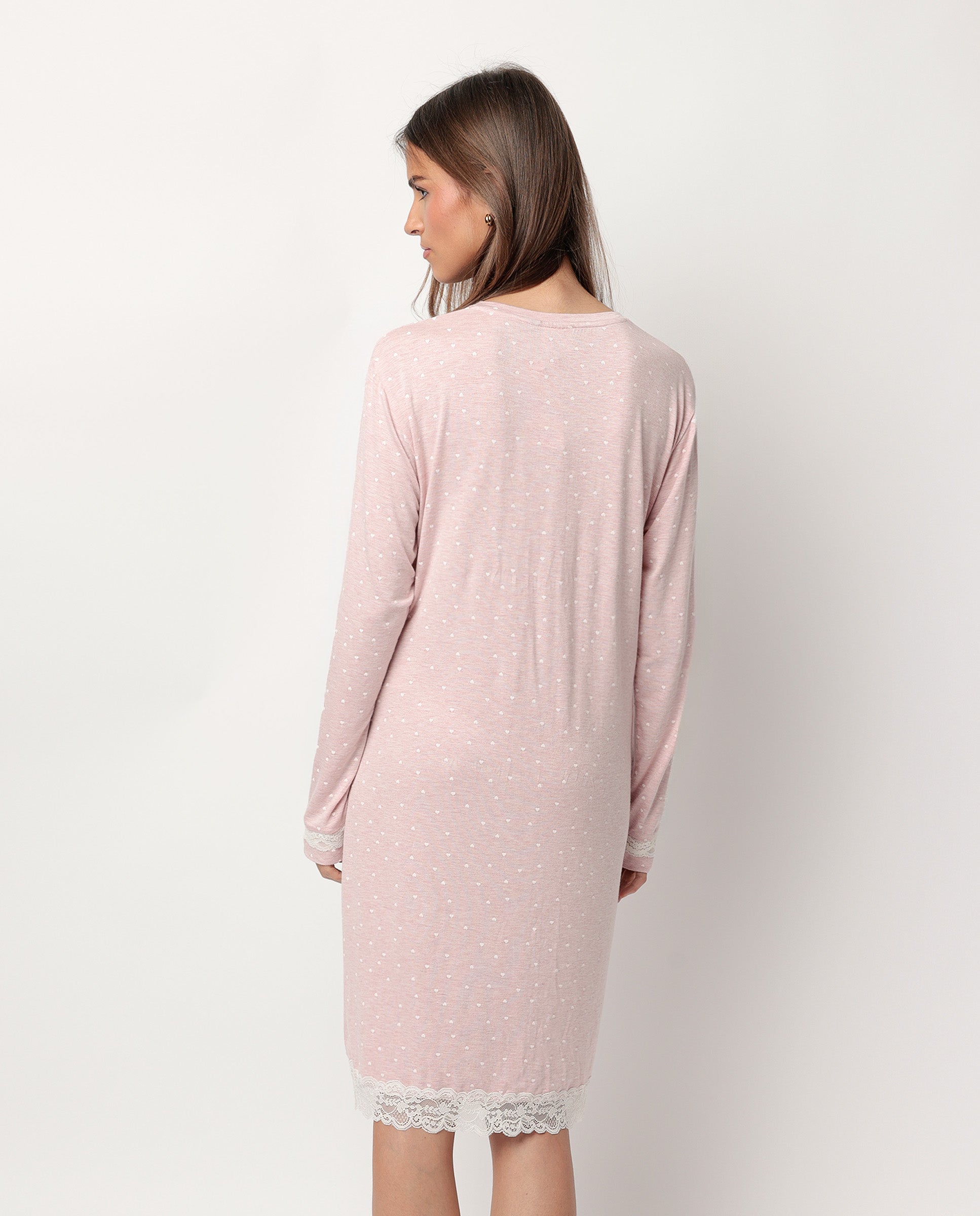 Camicia da notte invernale Donna in viscosa aperta 61446 Admas