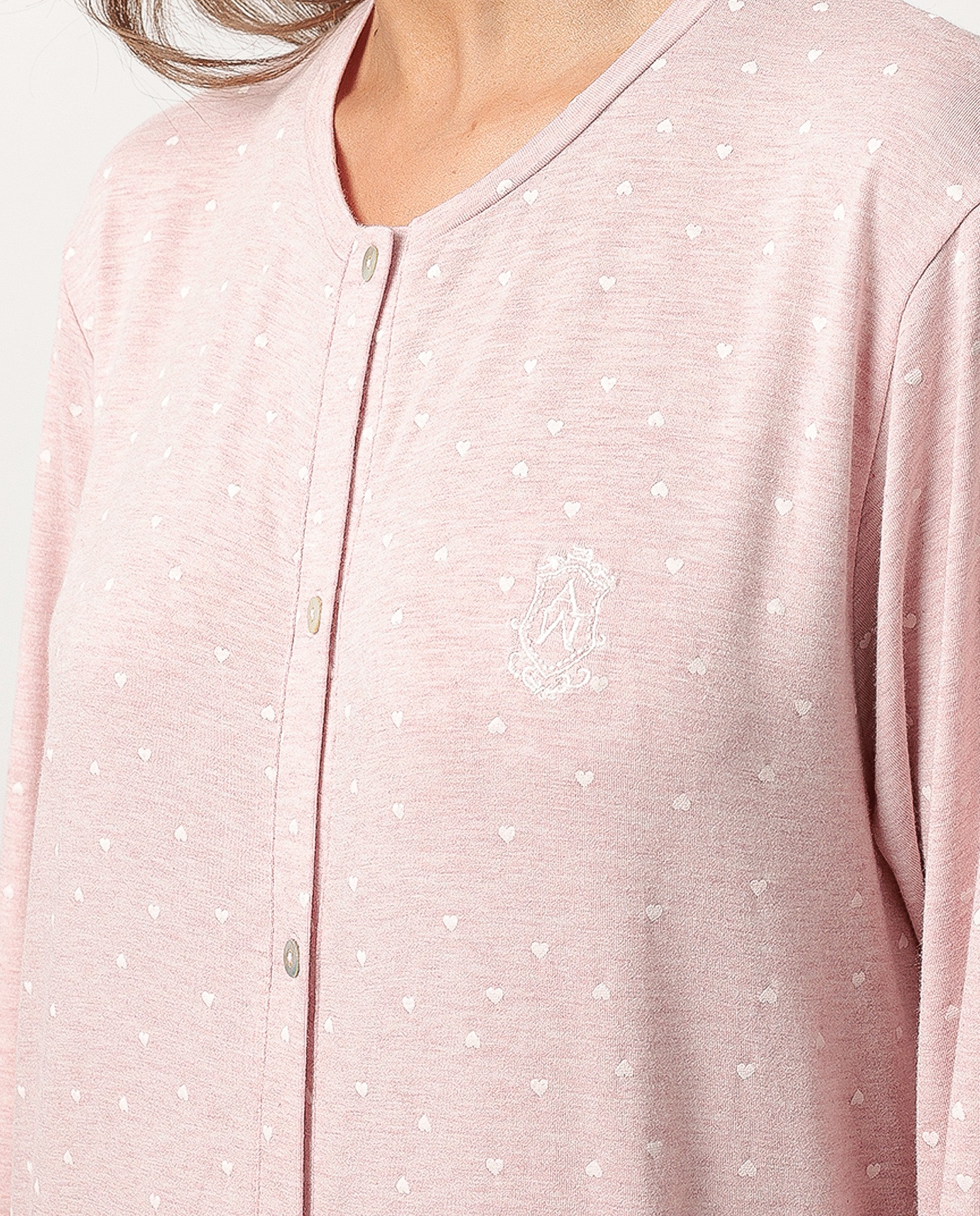 Camicia da notte invernale Donna in viscosa aperta 61446 Admas