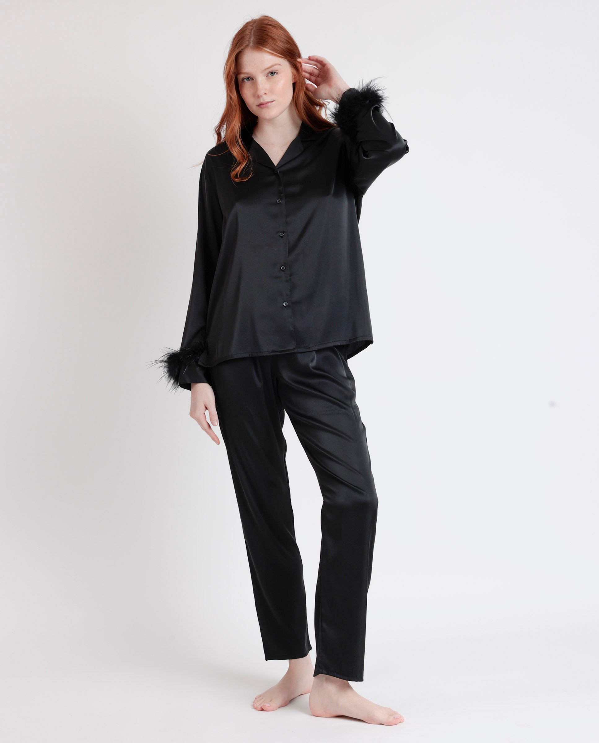 Pigiama Donna in raso Admas art 62550 nero Admas