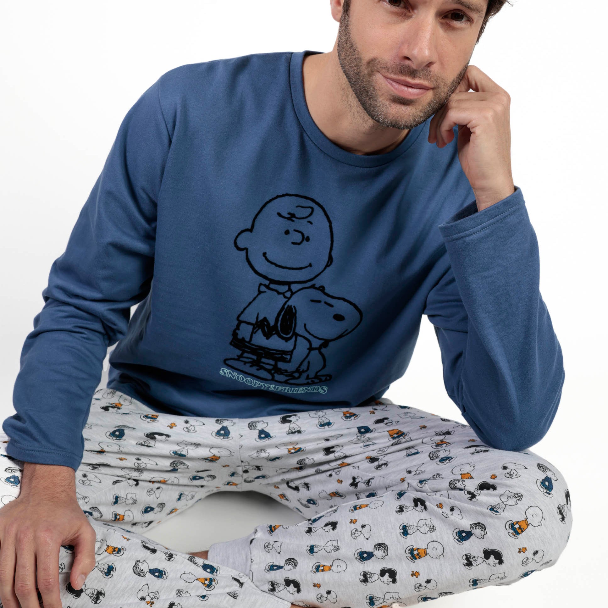 Pigiama invernale Family Uomo Donna Bimbo Bimba art Snoopy 63015 63429 Admas