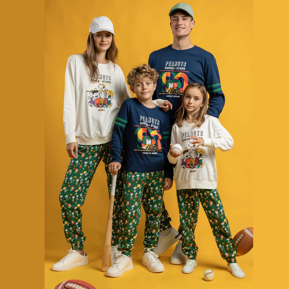 Pigiama invernale Family Uomo Donna Bimbo Bimba art Snoopy 64014 64993 Admas