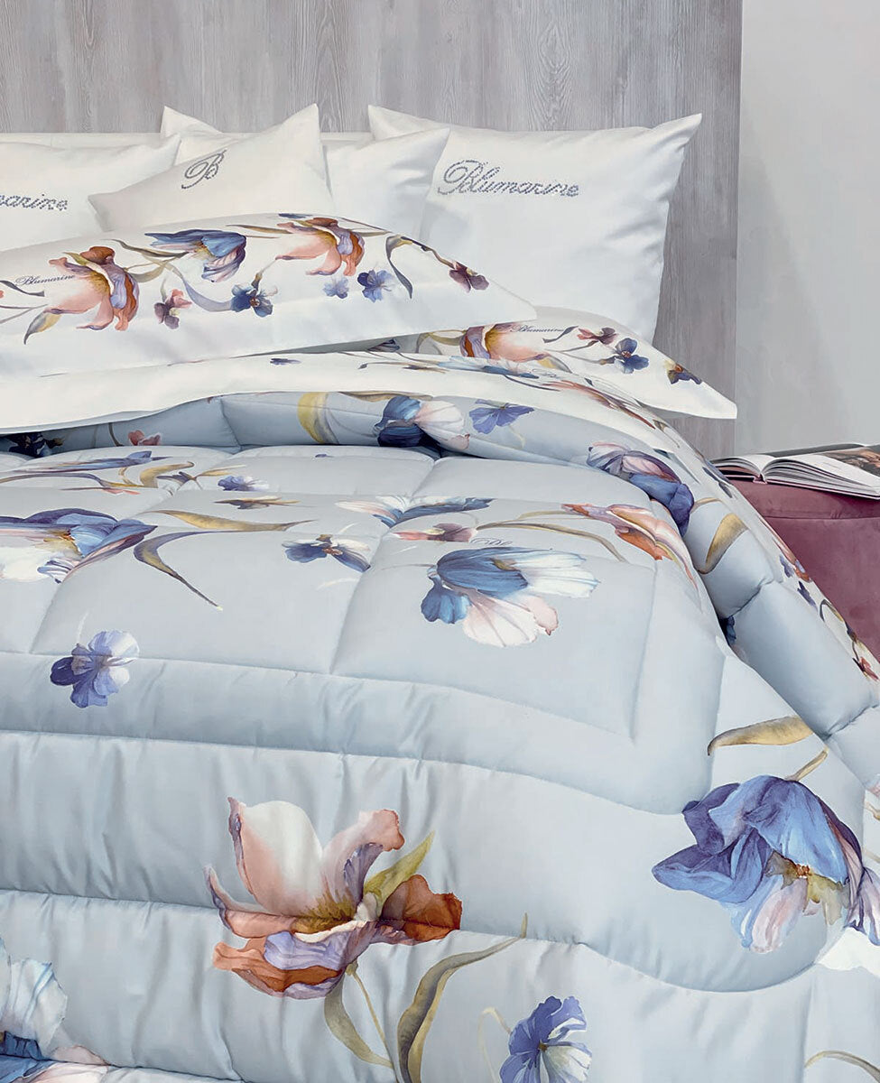 Trapunta piumone matrimoniale Blumarine art Fleurette blu Blumarine