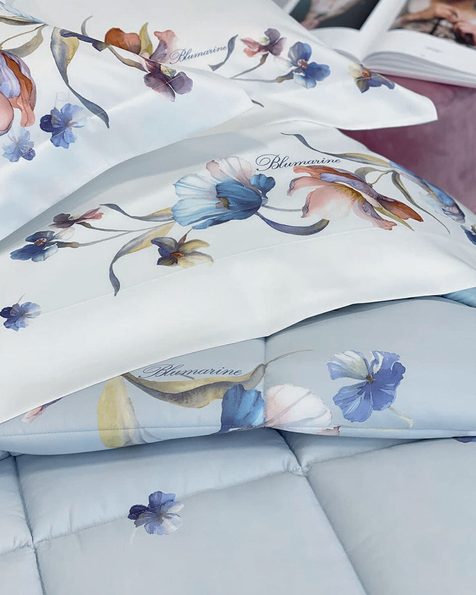 Trapunta piumone matrimoniale Blumarine art Fleurette blu Blumarine
