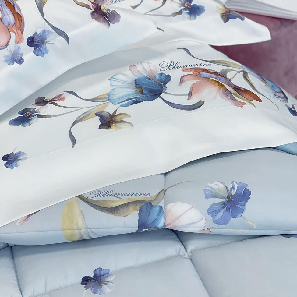 Trapunta piumone matrimoniale Blumarine art Fleurette blu Blumarine