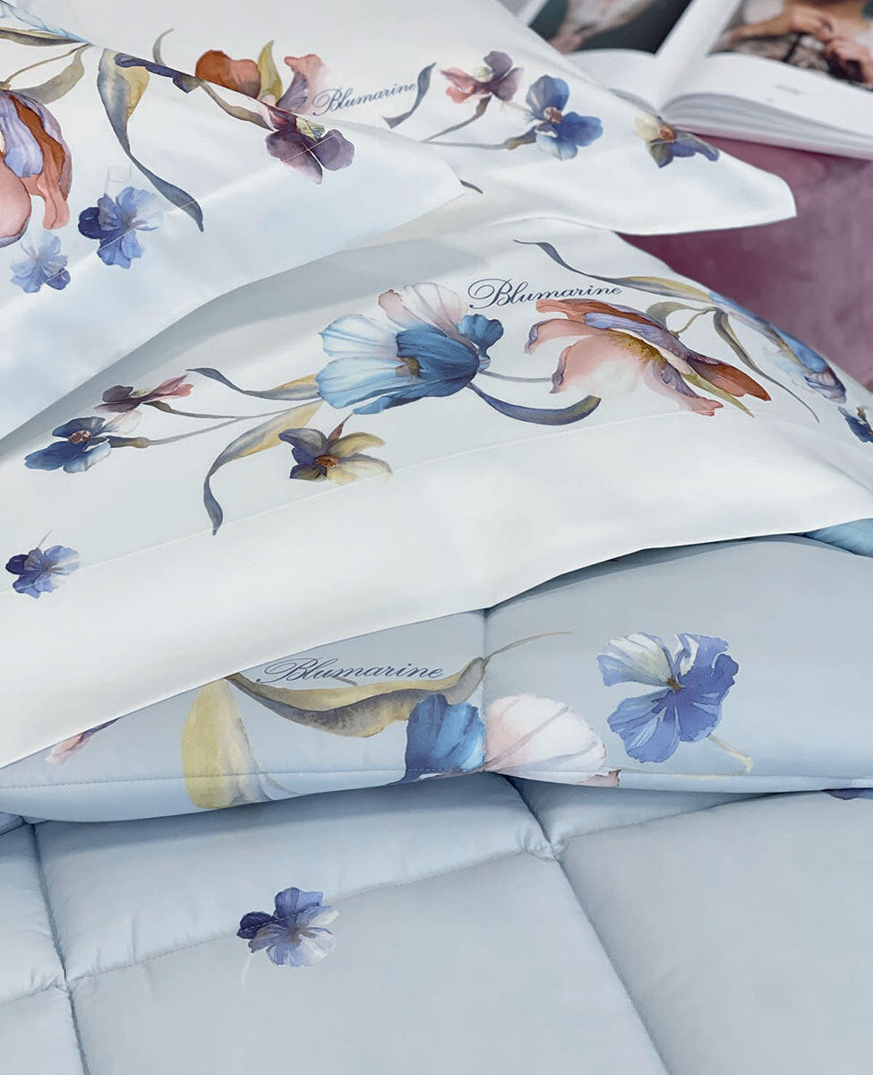 Trapunta piumone matrimoniale Blumarine art Fleurette blu Blumarine