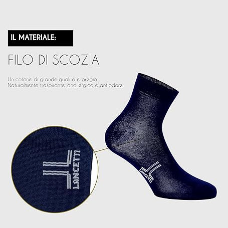 Lancetti calza sportiva in filo di scozia Unisex 3 paia Lancetti
