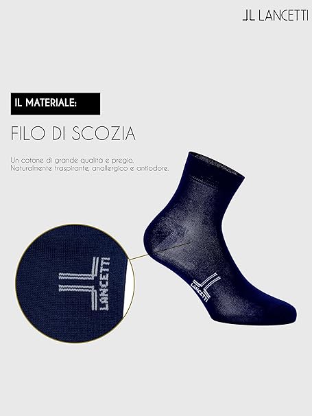 Lancetti calza sportiva in filo di scozia Unisex 3 paia Lancetti