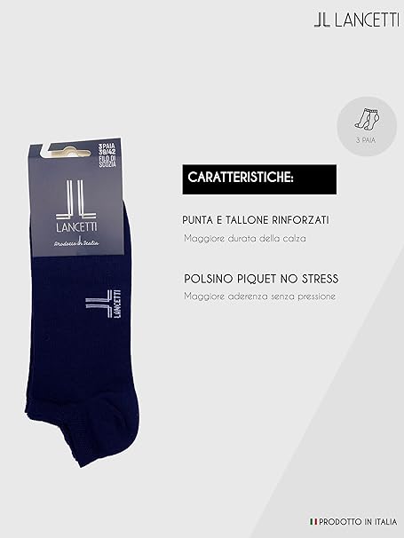 Lancetti Minicalza in cotone filo di scozia Unisex 3 paia Lancetti