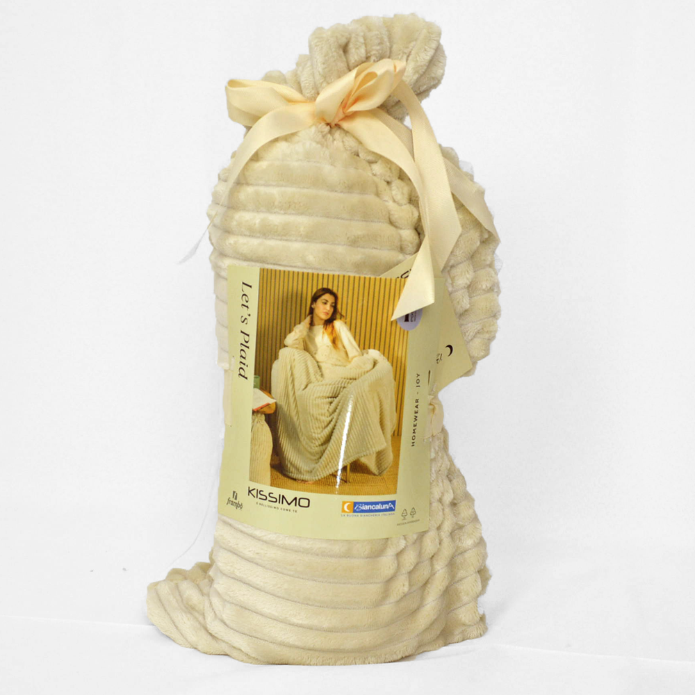 Coperta Plaid Kissimo art joy millerighe Kissimo Biancaluna