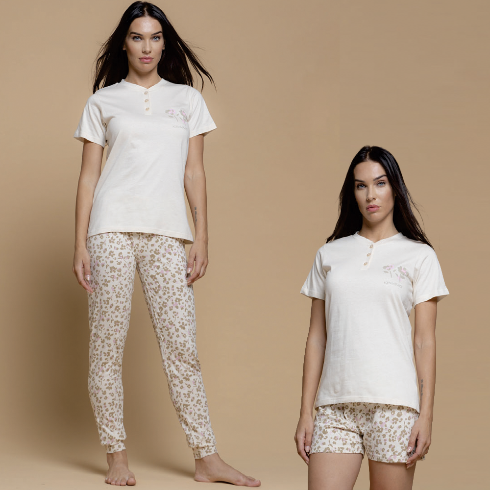 Pigiama Donna estivo 3 pezzi kissimo biancaluna 91080 Kissimo Biancaluna