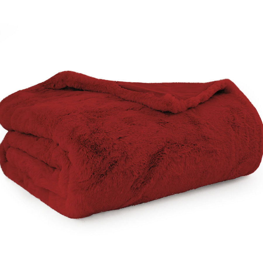 Coperta Plaid Maryplaid art 6M64576 ecopelliccia 130x160 Bordeaux Maryplaid