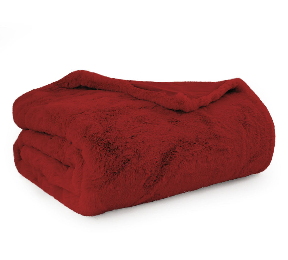 Coperta Plaid Maryplaid art 6M64576 ecopelliccia 130x160 Bordeaux Maryplaid