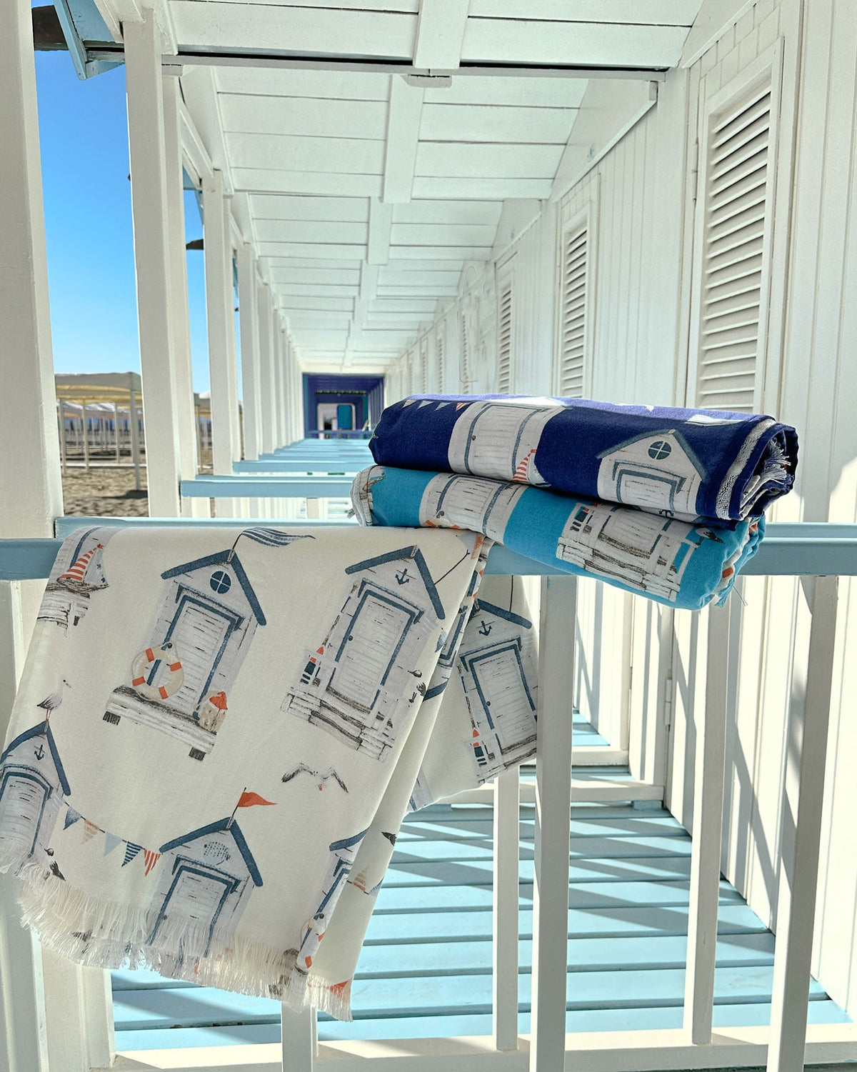 Telo Mare Fouta Micro Spugna Stampato art Cabina Mare Cavalieri Piazza Pitti