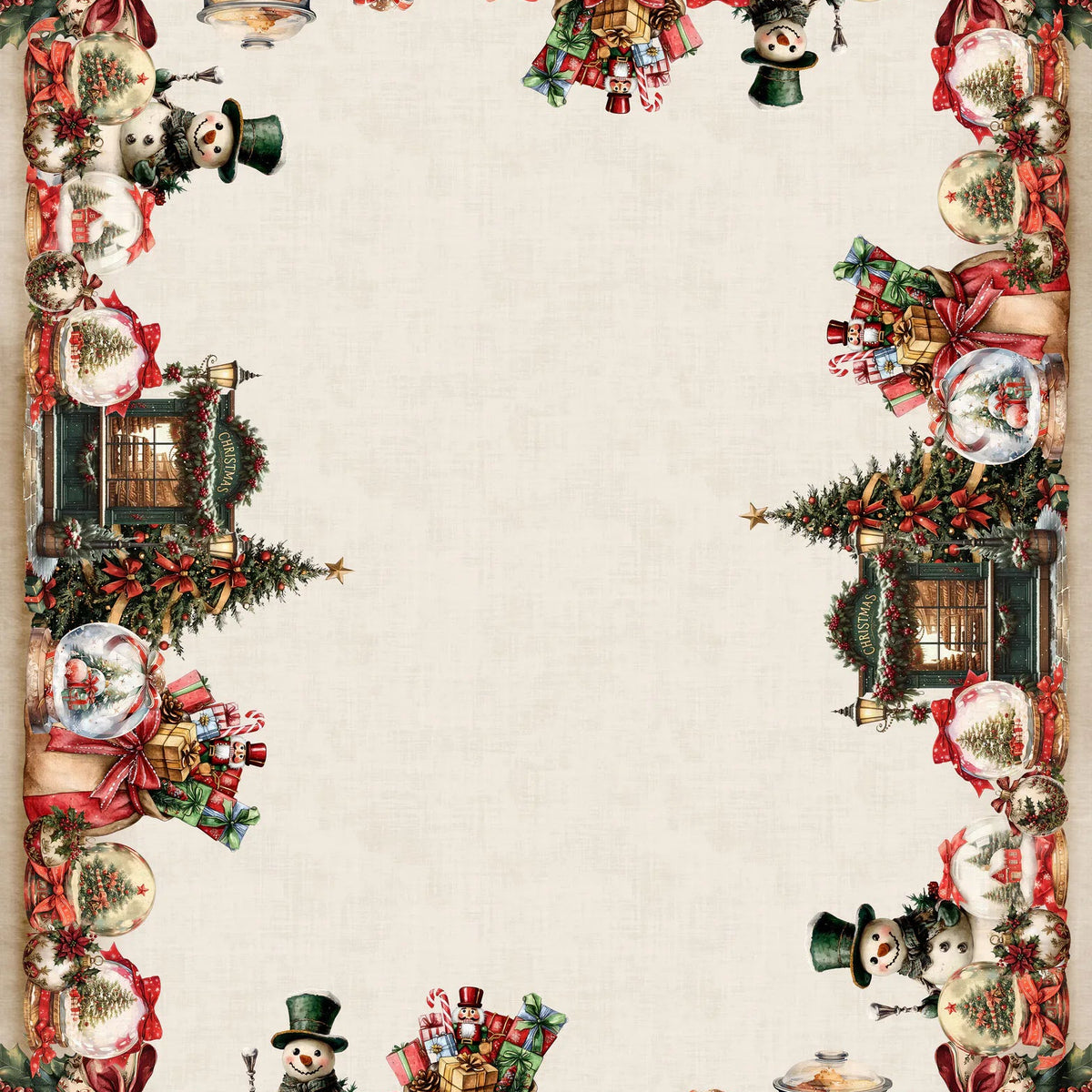 Tovaglia natalizia in cotone stampato 140 x 360 18posti vingi art Tiffany dis 01 Vingi