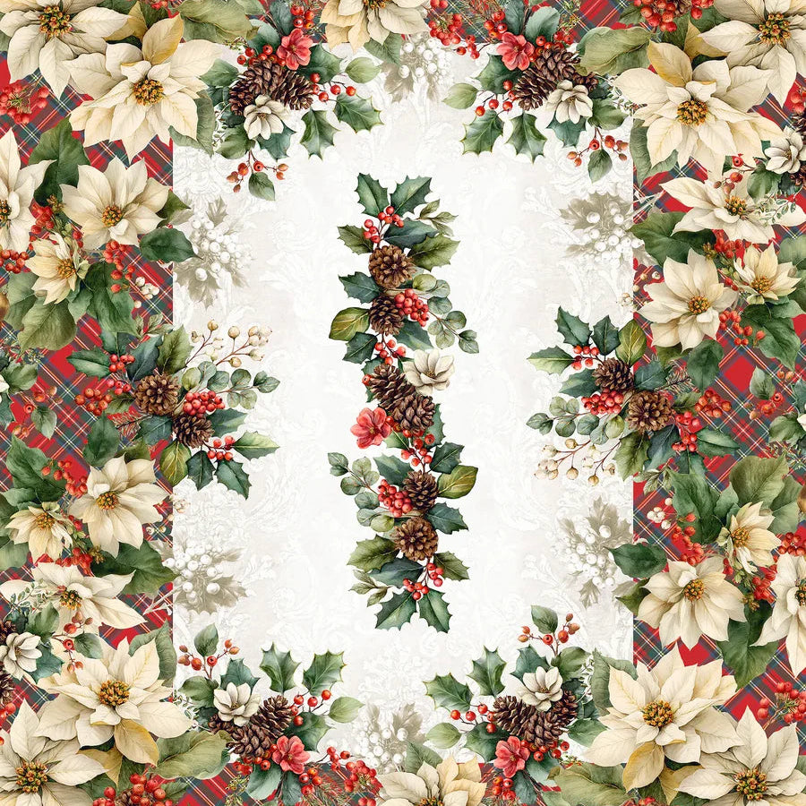 Tovaglia natalizia in cotone stampato 140 x 250 12 posti tiffany dis 05 0Vingi Vingi