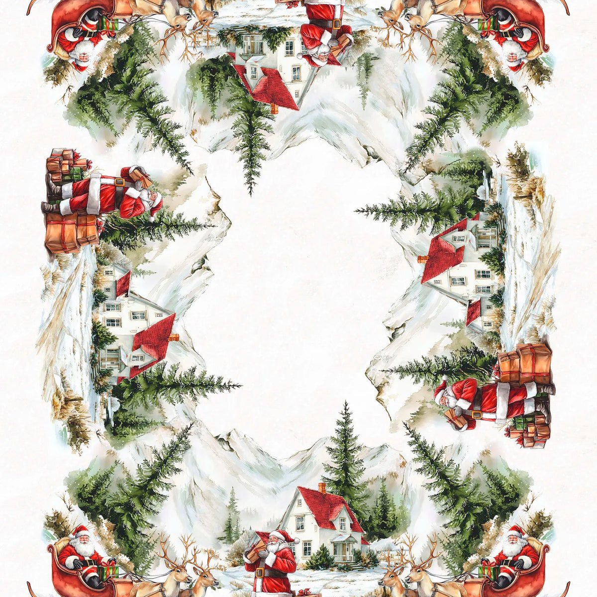 Tovaglia natalizia in cotone stampato 140 x 250 12 posti tiffany dis 09 0Vingi Vingi