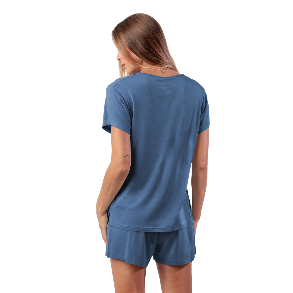 Admas Pigiama estivo Donna art 64108 blu Admas