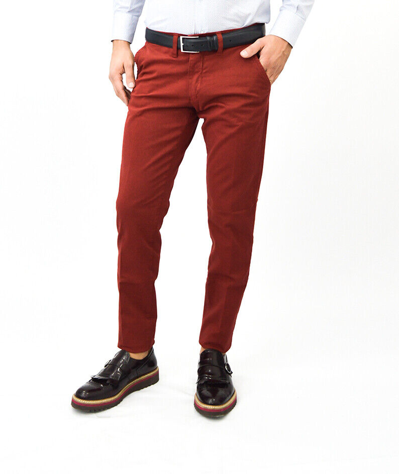 Pantalone chino Uomo invernale in caldo cotone Rosso Di Maiolo Biancheria