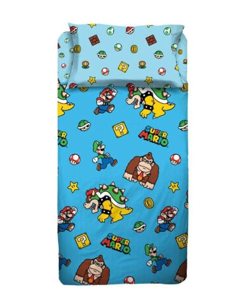 Completo Lenzuola letto singolo - Super Mario Bros Disney