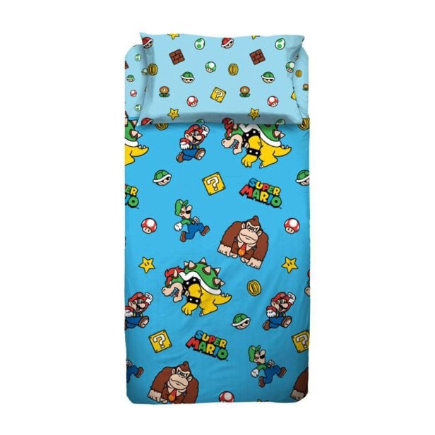 Completo Lenzuola letto singolo - Super Mario Bros Disney