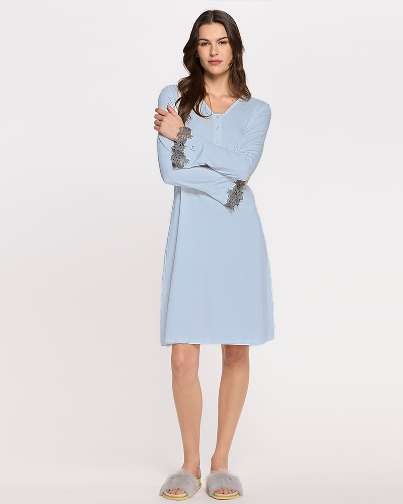 Camicia da notte Liu Jo Notte art DL0100 in viscosa Azzurro Liu Jo