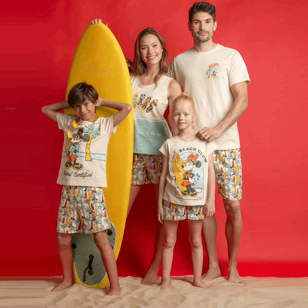 Pigiama Disney estivo Family Uomo Donna Bimbo Bimba 64200 64275 Disney