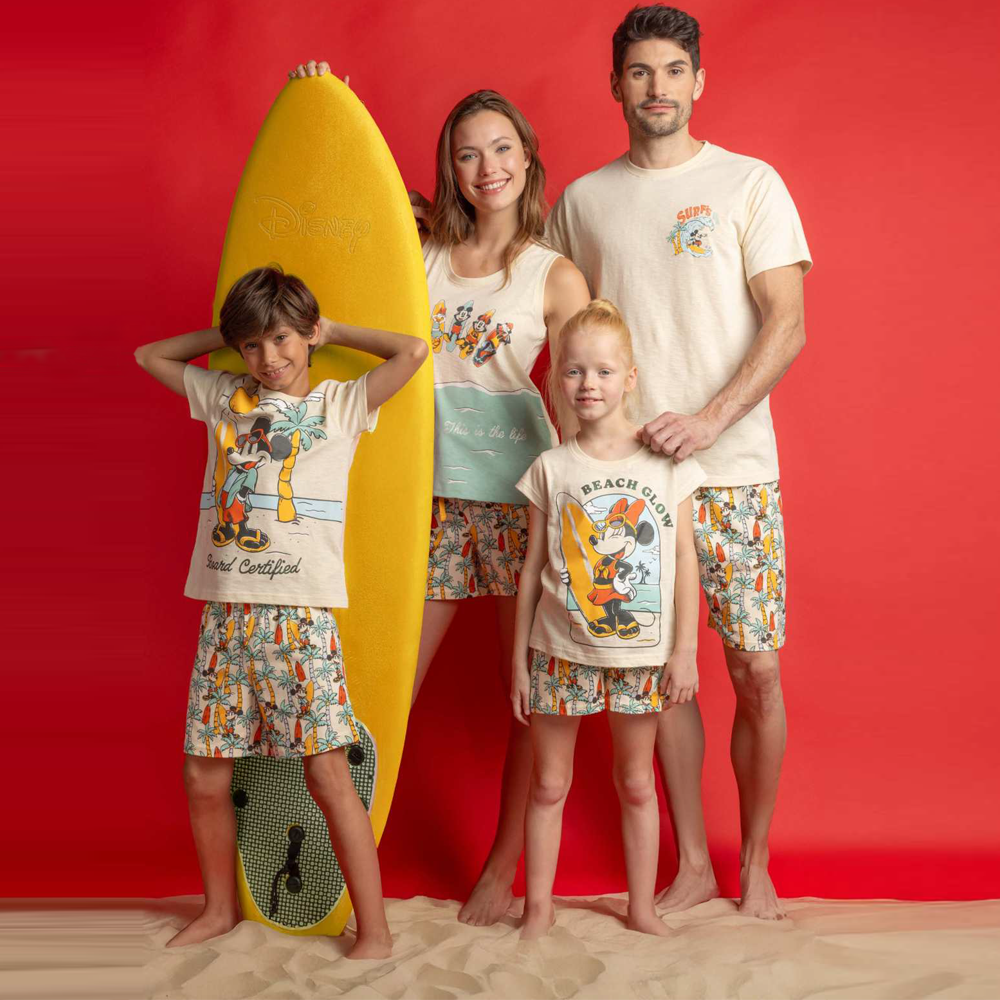 Pigiama Disney estivo Family Uomo Donna Bimbo Bimba 64200 64275 Disney