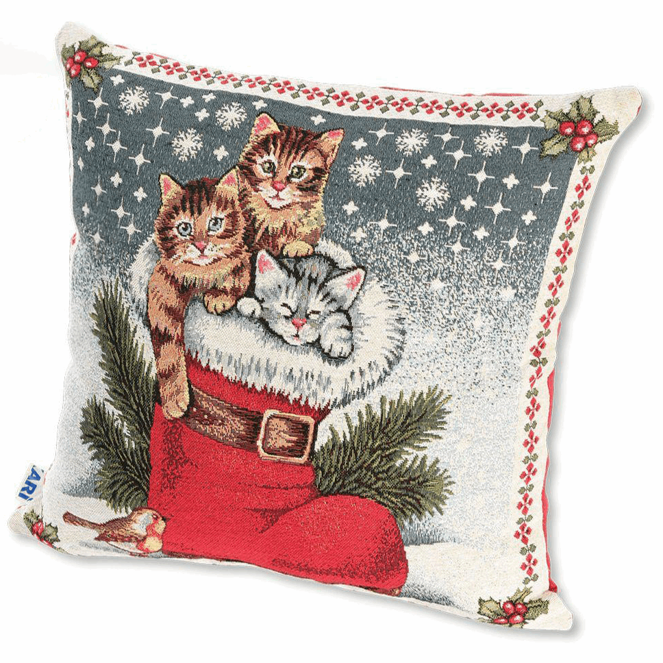 Cuscino Natalizio 45*45 Gatti Di Maiolo Biancheria