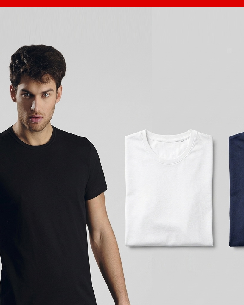 T-shirt maglia girocollo Uomo caldo cotone Kissimo WM 400 Kissimo Biancaluna