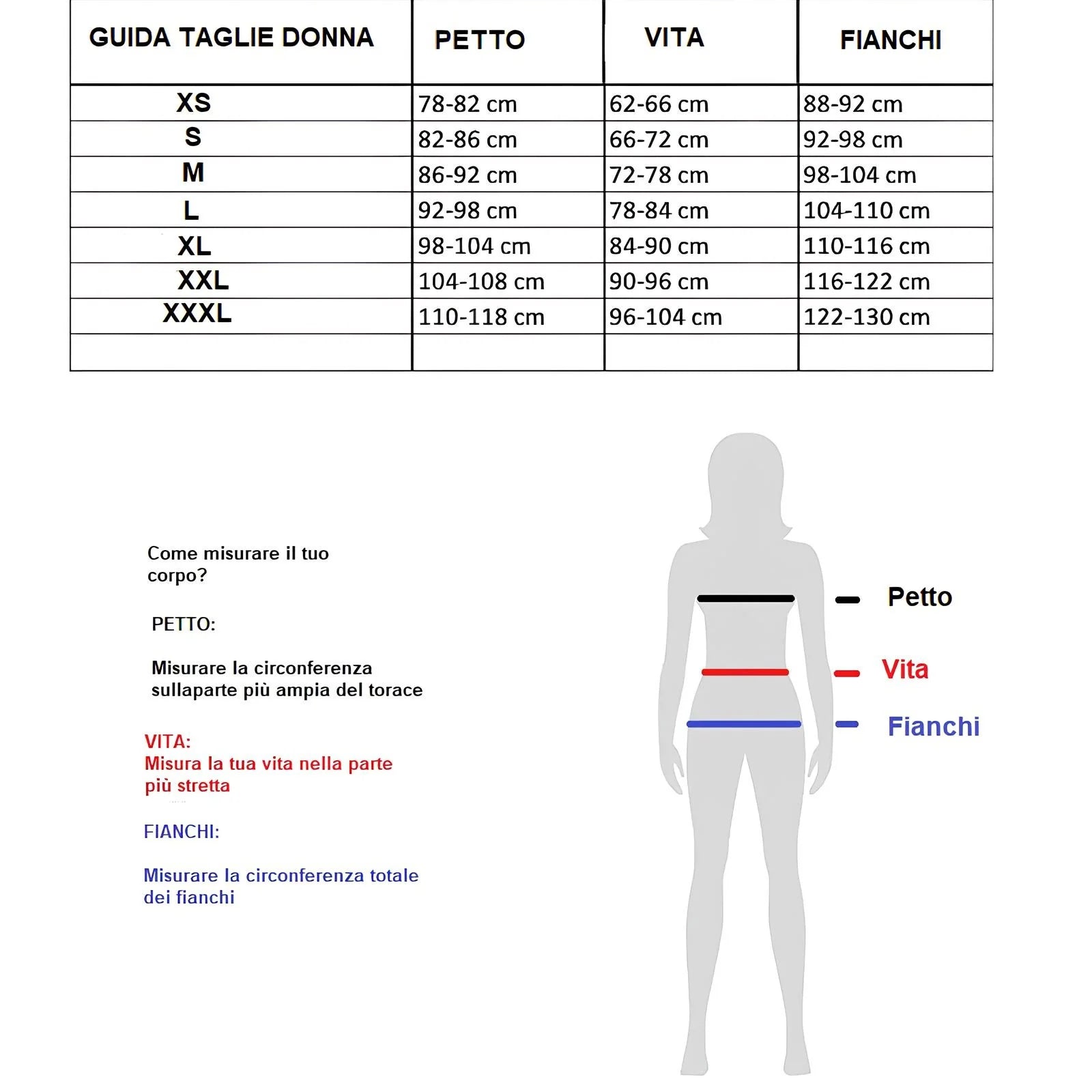 guida taglia pigiami admas