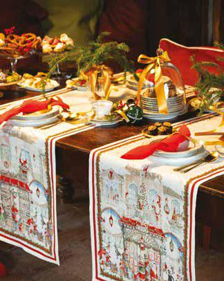 Vis a Vis - Runner christmas shopping puro lino Tessitura Toscana Telerie 45 x 170cm Tessitura Toscana Telerie