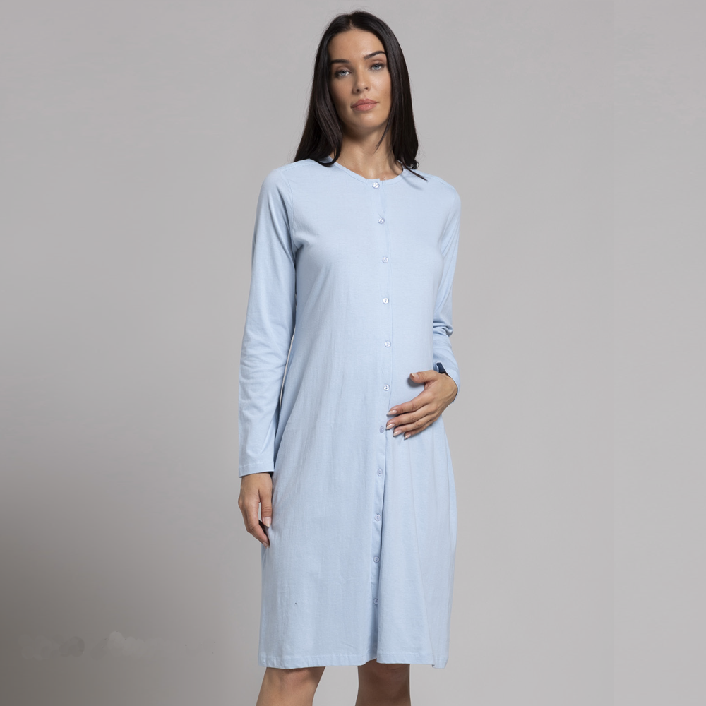 Camicia da notte donna aperta in cotone 21313 Di Maiolo Biancheria
