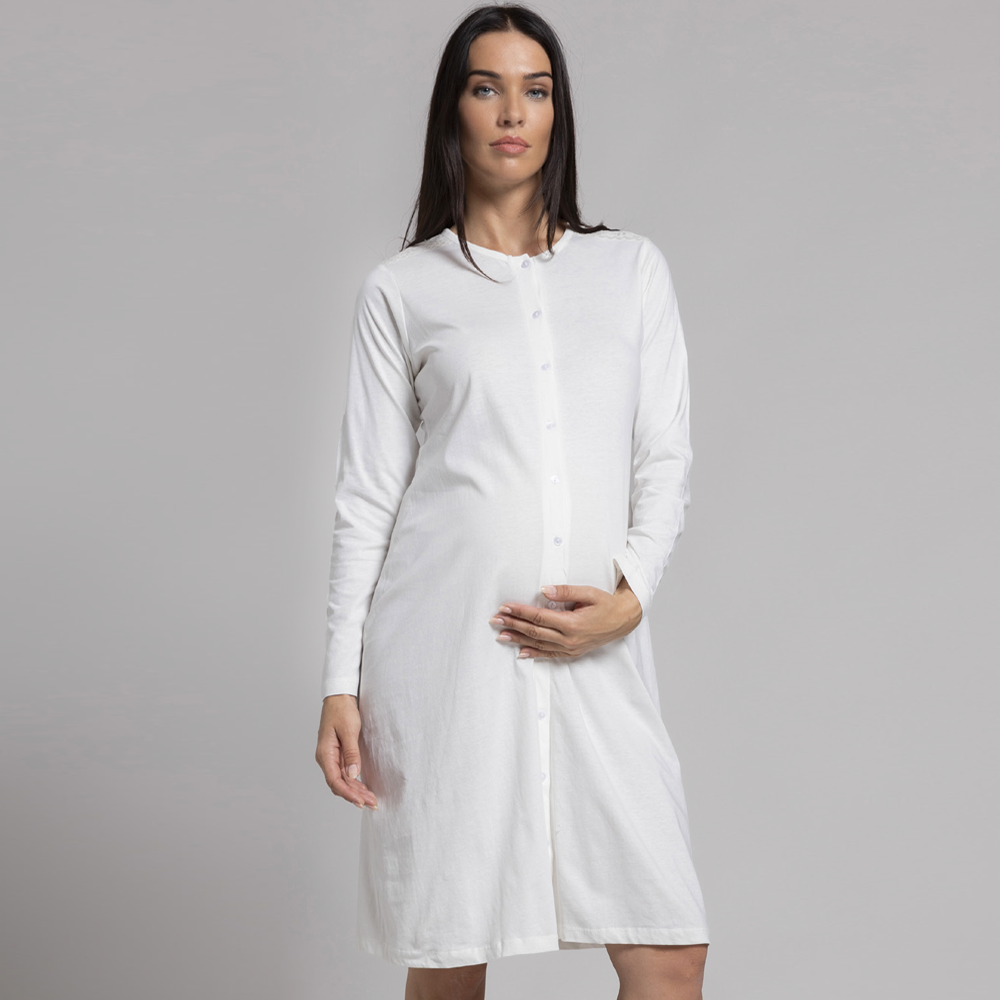 Camicia da notte donna aperta in cotone 21313 Di Maiolo Biancheria