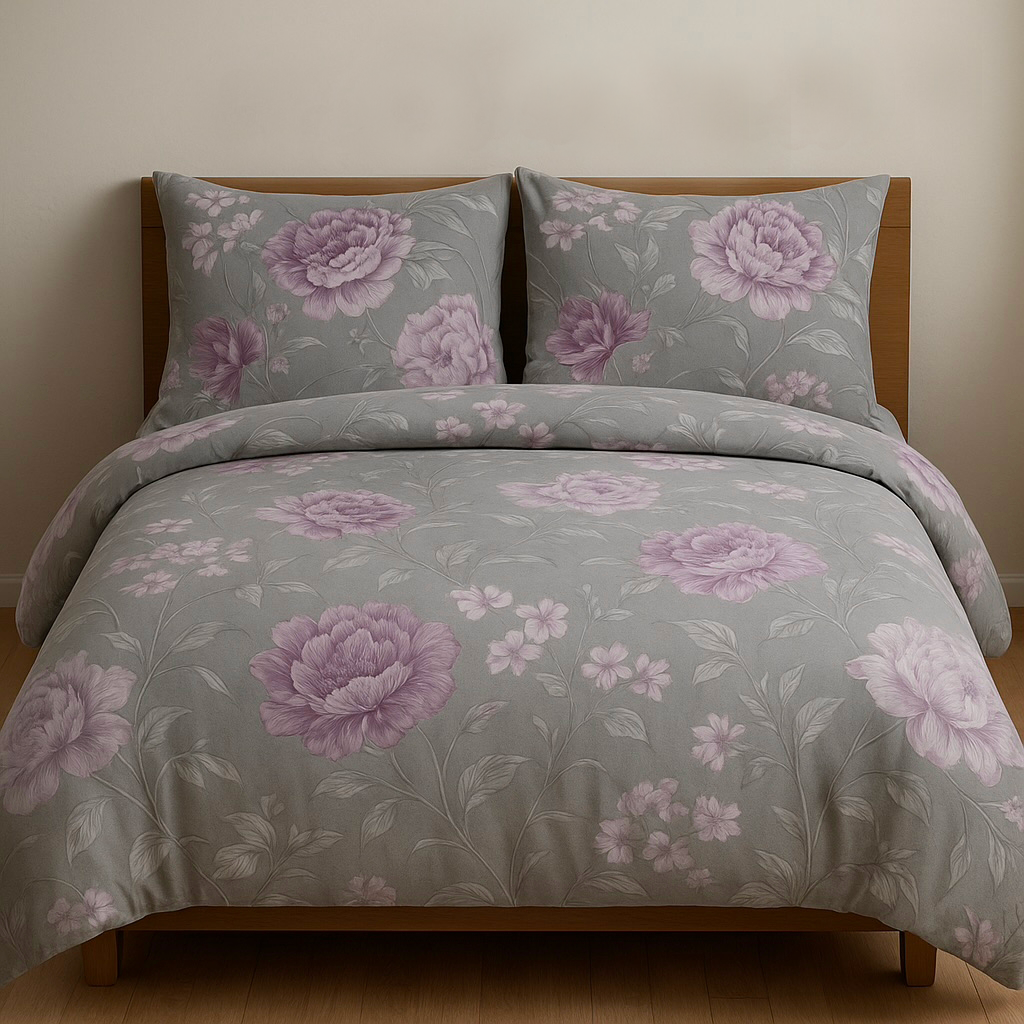 Completo Lenzuola Matrimoniale Caldo cotone flanella floreale 2 Rebecca Home